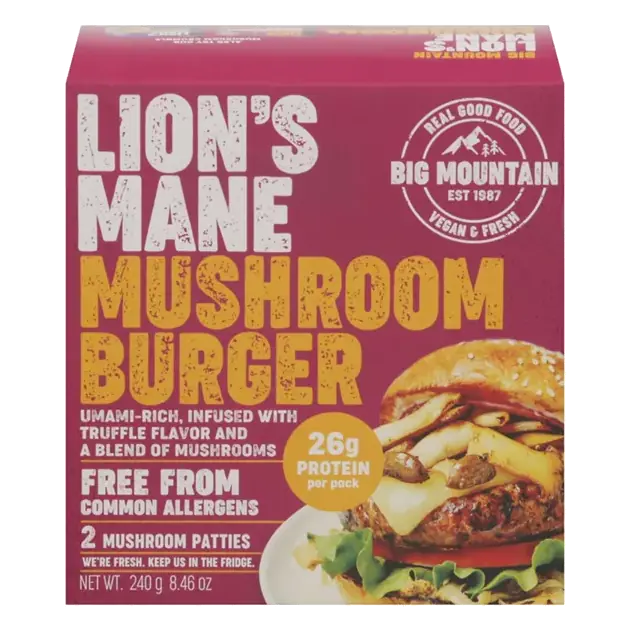 Mushroom Burger, Truffle Flavor, Lion's Mane