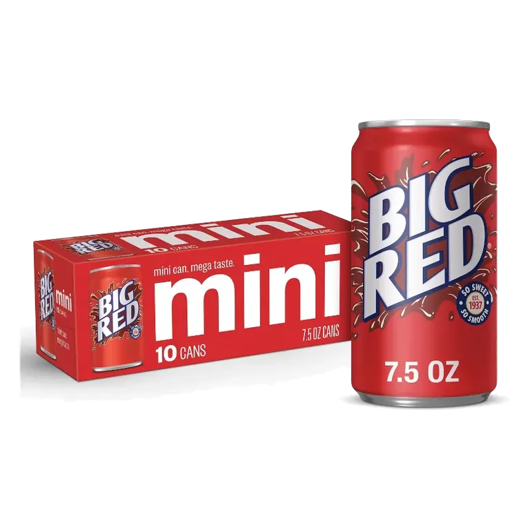 Big Red Soda, 10pk/7.5 fl oz Mini Cans: Caffeinated, Cream Soda