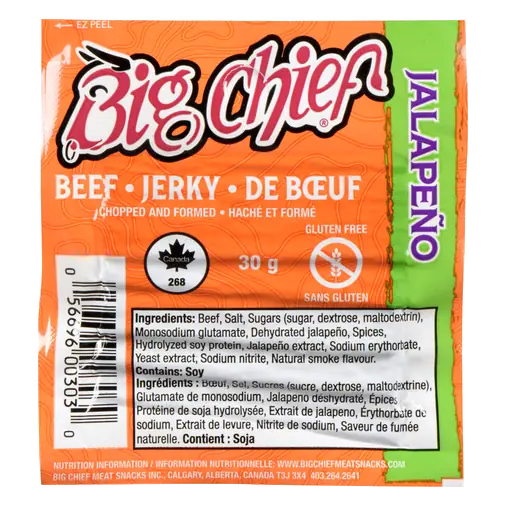 Big Chief Jalapeno Pouch Beef Jerky 30 g