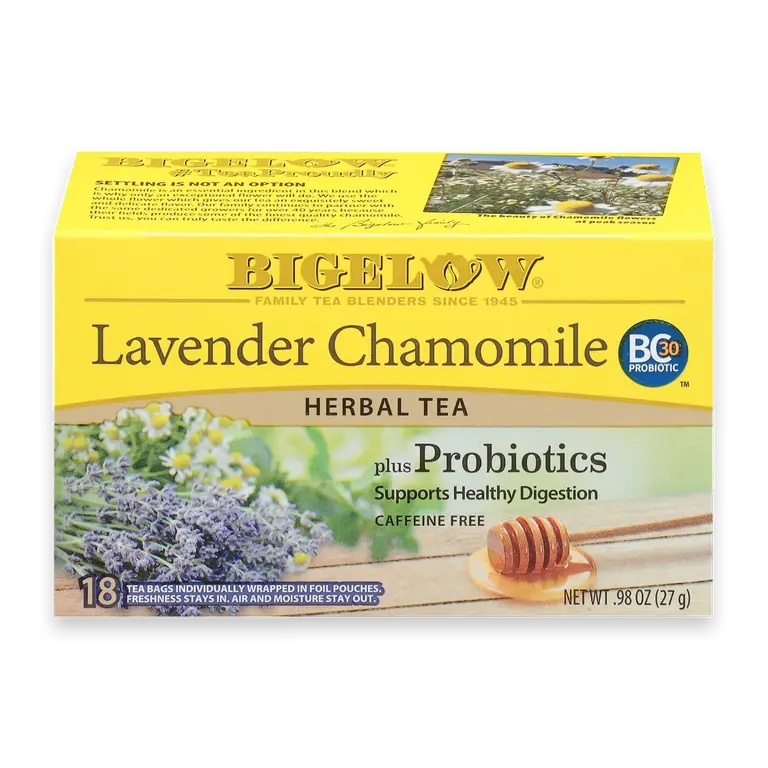 Lavender Chamomile plus Probiotics Caffeine Free Herbal Tea Bags