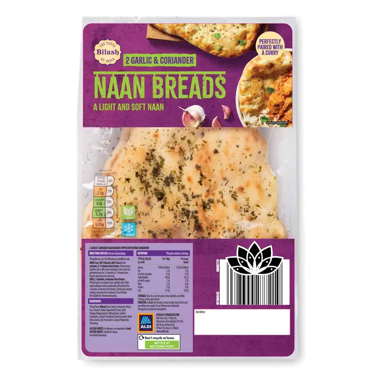 Garlic & Coriander Naan Breads