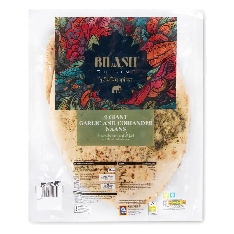 Giant Garlic & Coriander Naan Breads