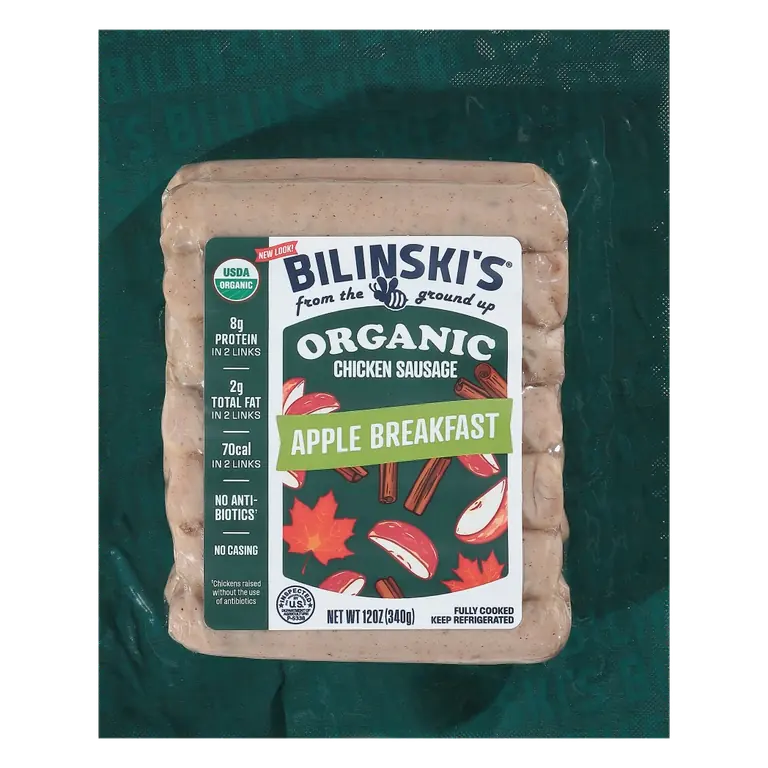 Apple Breakfast Organic Fully Cooked Chicken Sausage