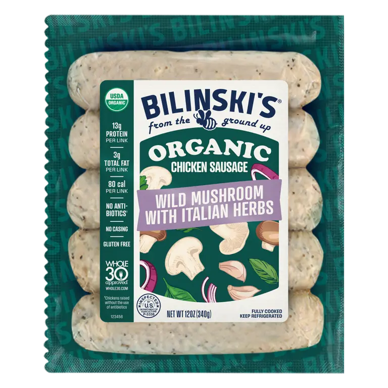 Wild Mushroom with Italian Herbs Fully Cooked Chicken Sausage