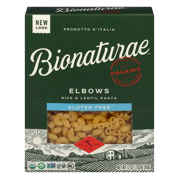 Imported Organic Gluten Free Rice & Lentil Elbows Pasta