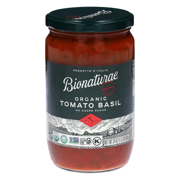 Organic Gluten Free No Added Sugar Tomato Basil Pasta Sauce