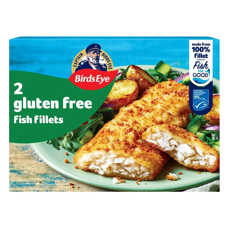 2 Breaded Gluten Free Fish Fillets 250g