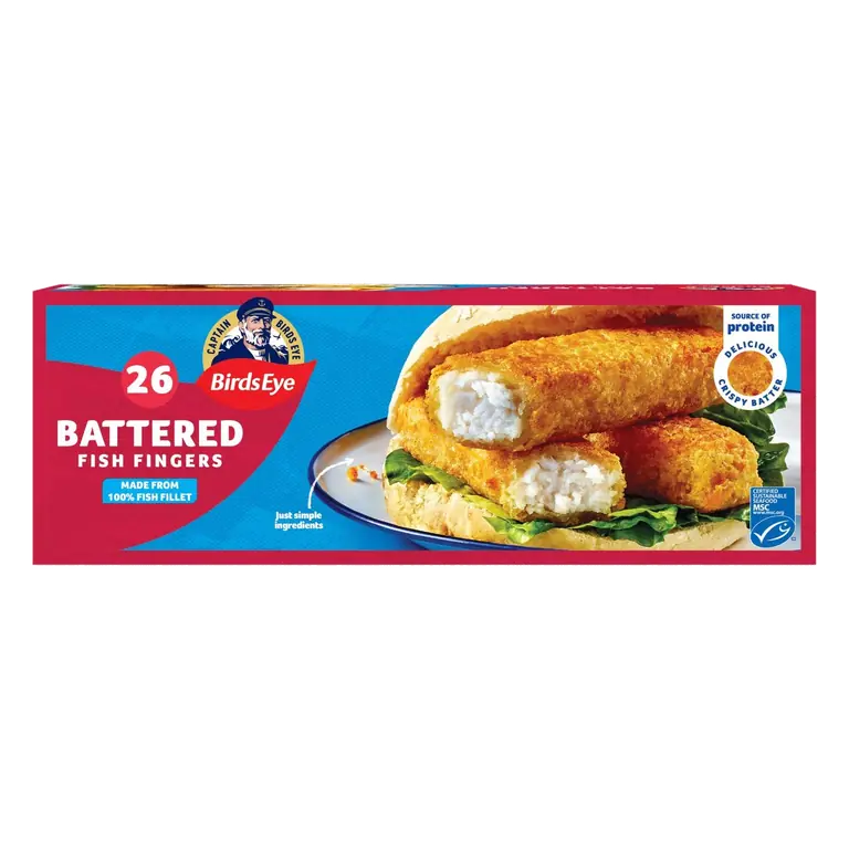 26 Crispy Battered Fish Fingers 728g