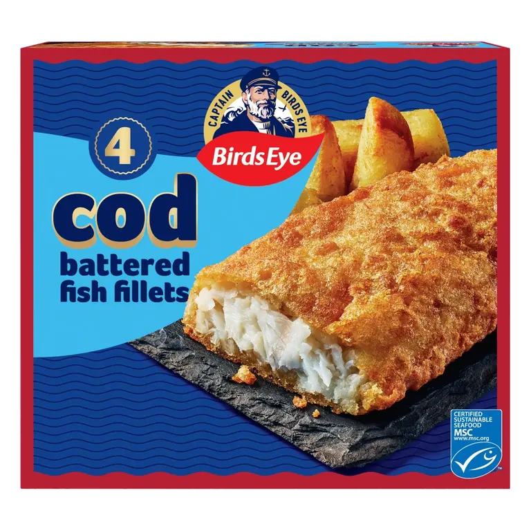 4 Battered Cod Fillets 400g