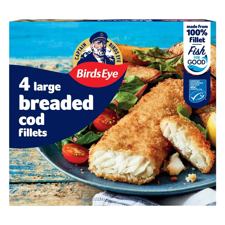 4 Breaded Cod Fish Fillets
