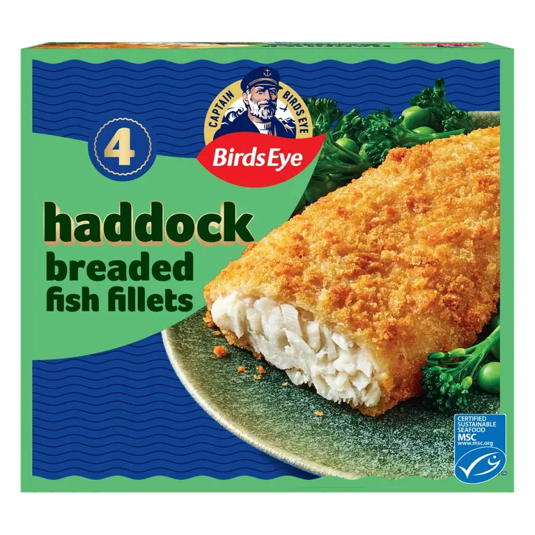 4 Breaded Haddock Fillets 400g