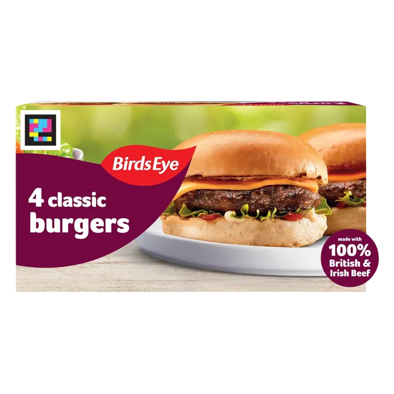 4 Classic Beef Burgers with Onion 227g