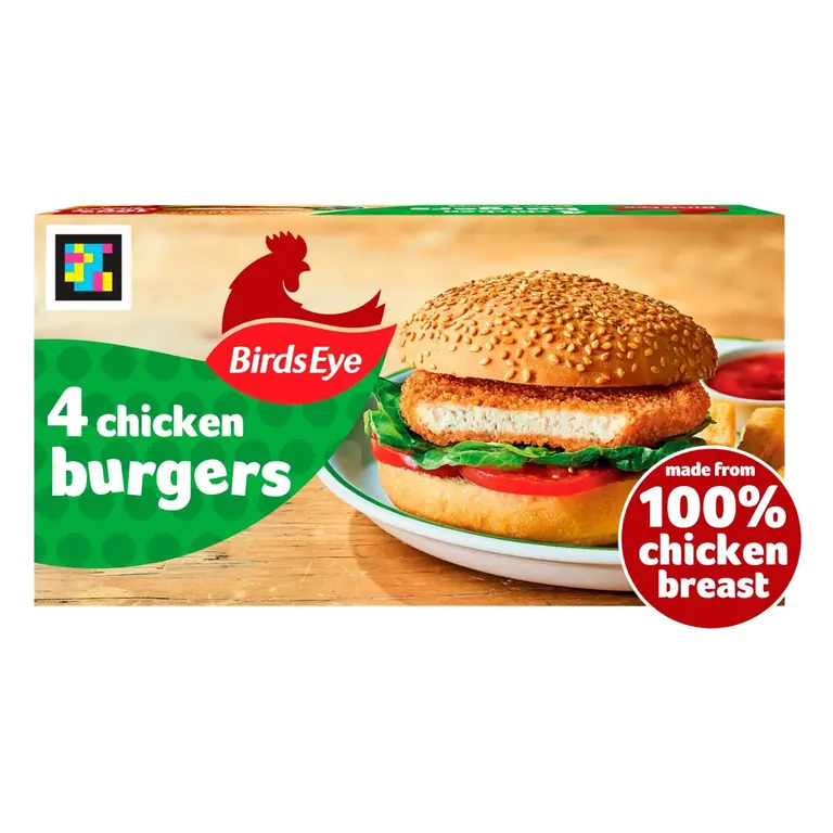 4 Wholegrain Breaded Chicken Burgers 200g