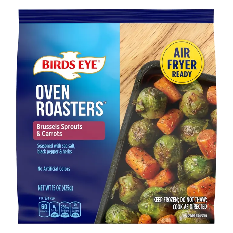 Brussels Sprouts & Carrots Seasoned with Sea Salt, Black Pepper & Herbs Oven Roasters