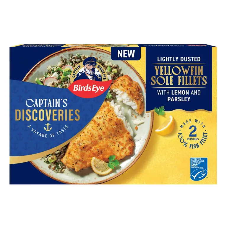 Captain's Discoveries 2 x Lightly Dusted Lemon & Parsley Sole Fish Fillets 280g