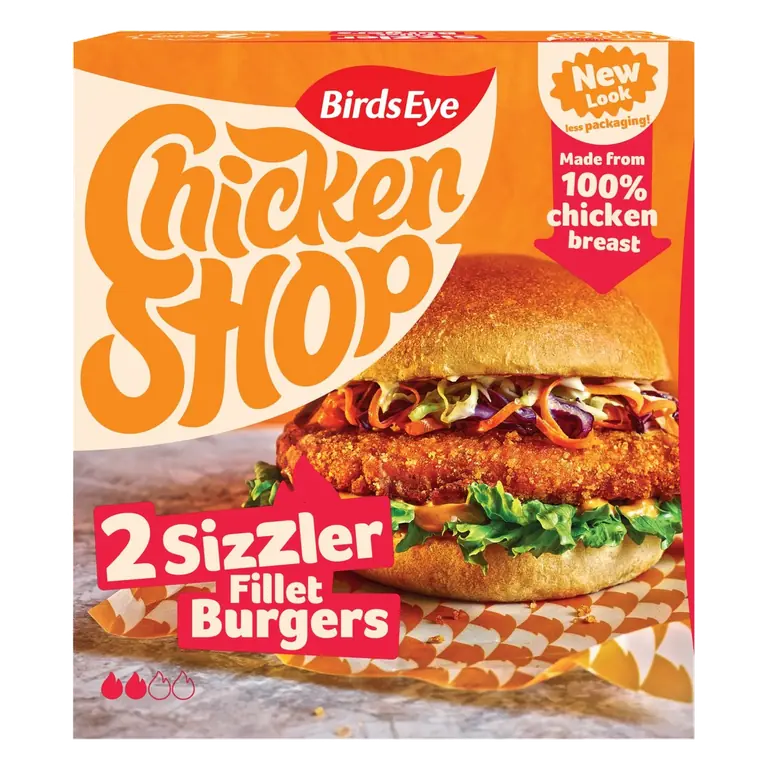 Chicken Shop 2 Sizzler Breaded Chicken Fillet Burgers 227g