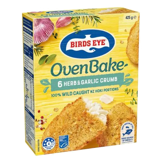 Frozen Fish Fillets With Herb & Garlic Crumb Oven Bake 6 Pack