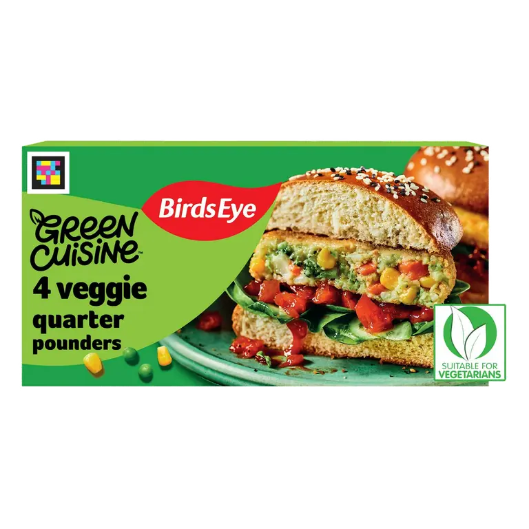 Green Cuisine Vegetarian Veggie Quarter Pounder Burgers x4 454g