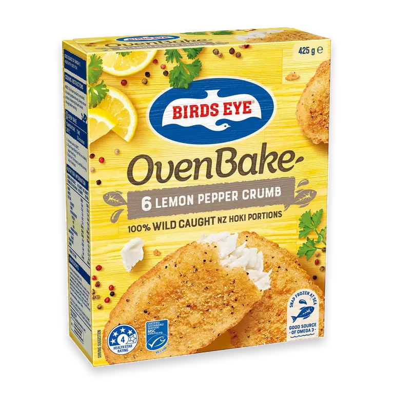 Oven Bake NZ Hoki Lemon Pepper Crumbed Fish