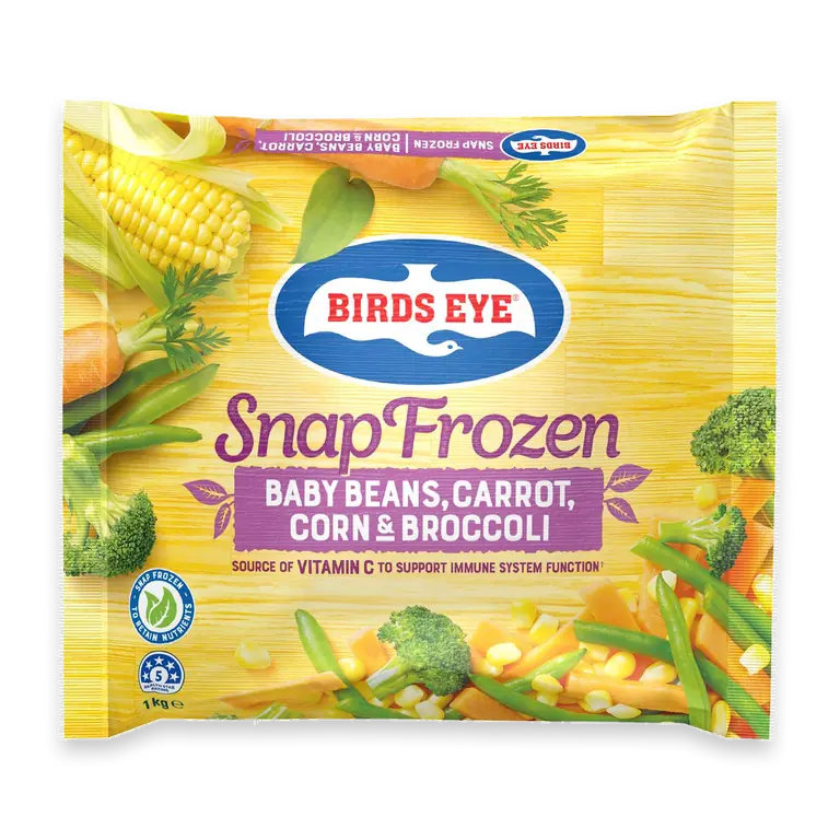 Snap Frozen Baby Beans Carrot Corn & Broccoli Veg Mix