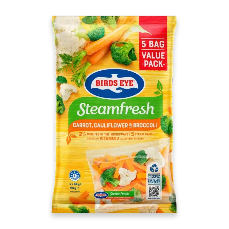 Steam Fresh Carrot Cauliflower & Broccoli