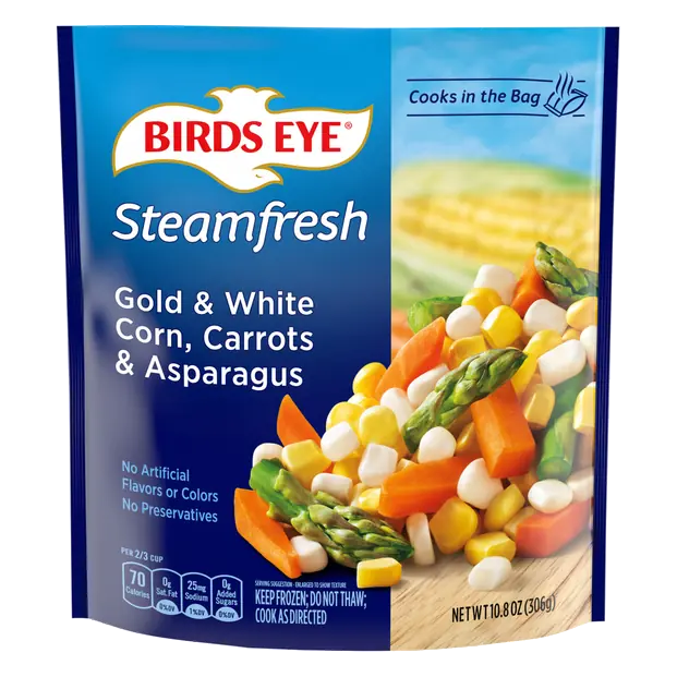 Steamfresh Gold & White Corn Carrots & Asparagus Frozen