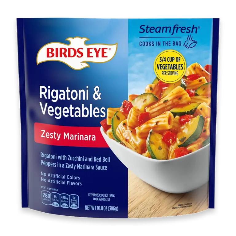 Steamfresh Rigatoni And Vegetables and Zesty Marinara Frozen Side Dish