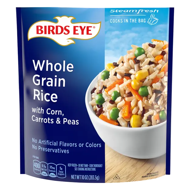 Steamfresh Whole Grain Rice with Corn Carrots & Peas Frozen