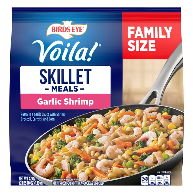 Voila! Garlic Shrimp Family Size Frozen Skillet Meal