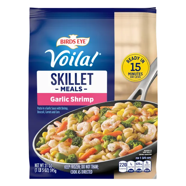 Voila! Garlic Shrimp Frozen Skillet Meal