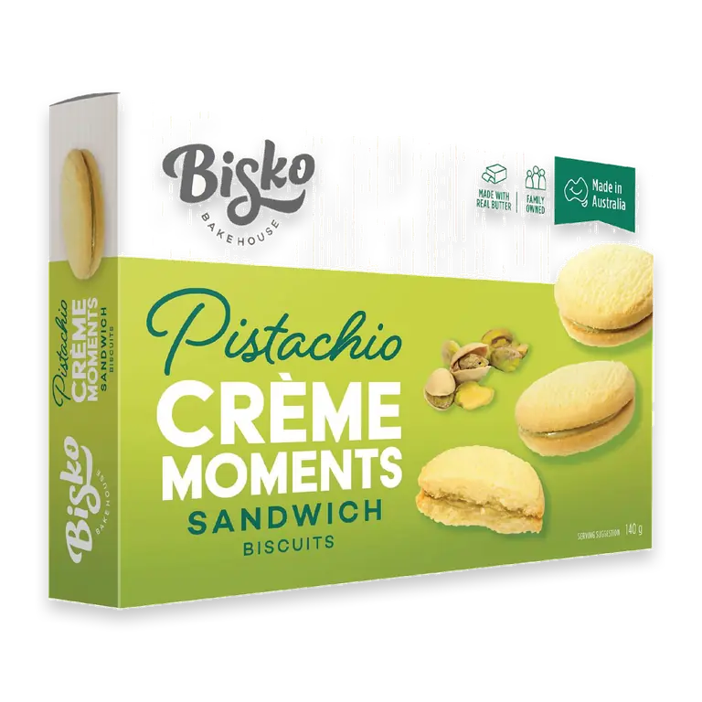 Creme Moments Shortbread With Pistachio Cream Filling