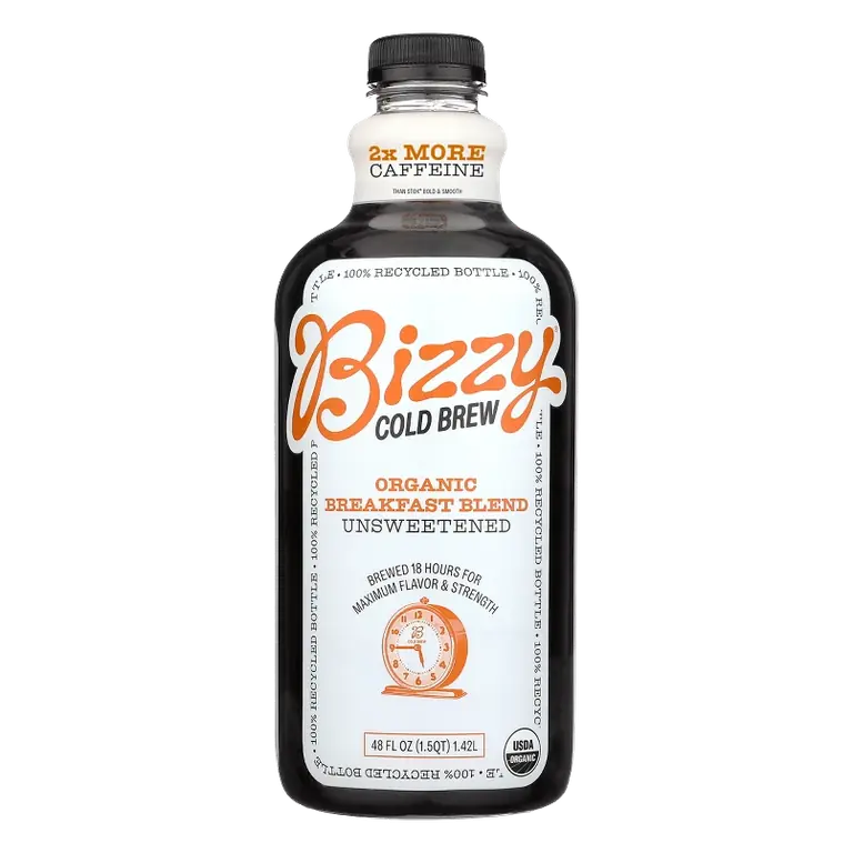 Bizzy Organic Breakfast Blend Unsweetened Cold Brew Coffee, 48 fl oz