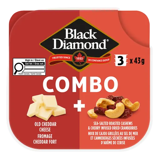 Combo Cheese Old Cheddar Cashews & Dried Cranberries 129 g