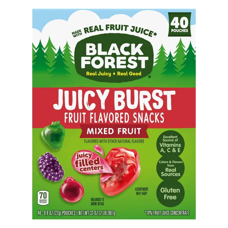 Black Forest Juicy Burst Mixed Fruit Snacks, 32oz/40ct