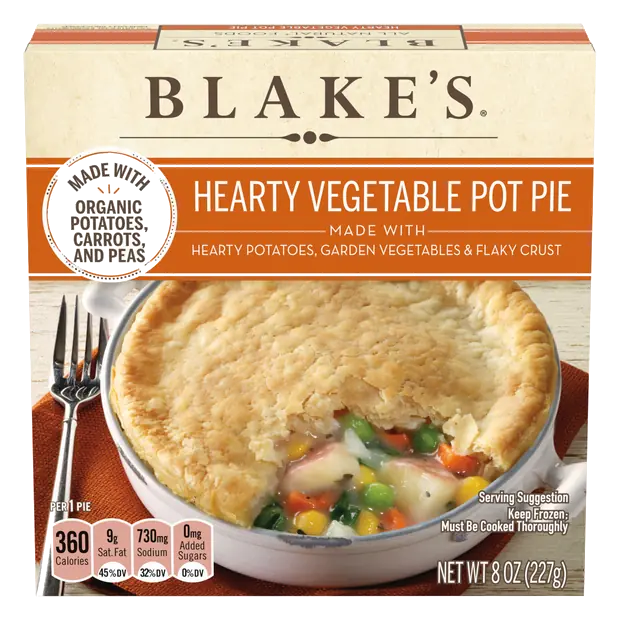 Hearty Vegetable Pot Pie Organic Frozen Meal