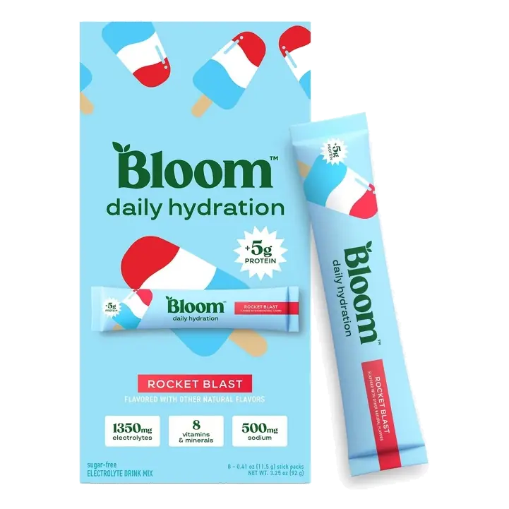 BLOOM NUTRITION Daily Hydration Electrolyte Stick Packs - Rocket Blast - 8ct