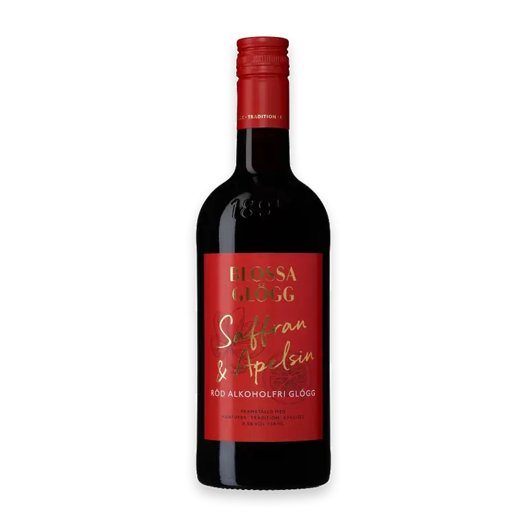 Glögg Röd Alkoholfri med smak av saffran och apelsin 0,5% 75cl