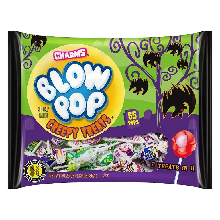 Blow Pop Halloween Assorted Lollipops Candy Bag, 30.25oz/55ct