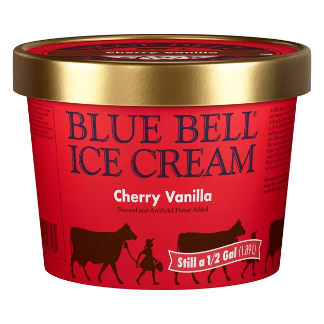 Blue Bell Cherry Vanilla Ice Cream Half Gallon, 64 fl oz