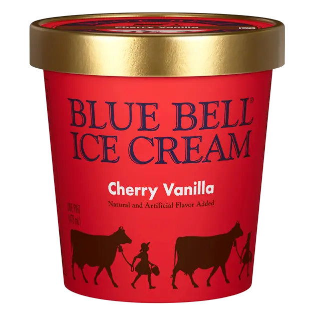 Blue Bell Cherry Vanilla Ice Cream Pint, 16 fl oz