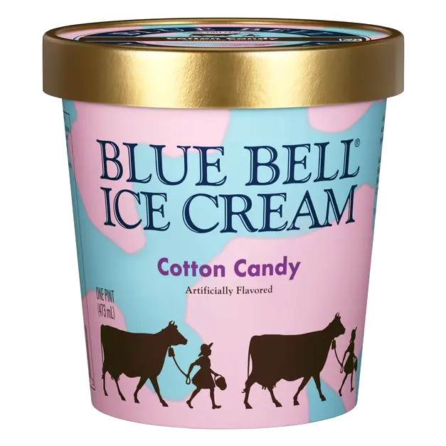 Blue Bell Cotton Candy Ice Cream Pint, 16 fl oz
