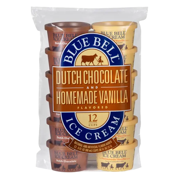 Dutch Chocolate & Homemade Vanilla Ice Cream Cups - 12 ct