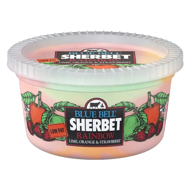 Blue Bell Low Fat Rainbow Sherbet Quart, 32 fl oz