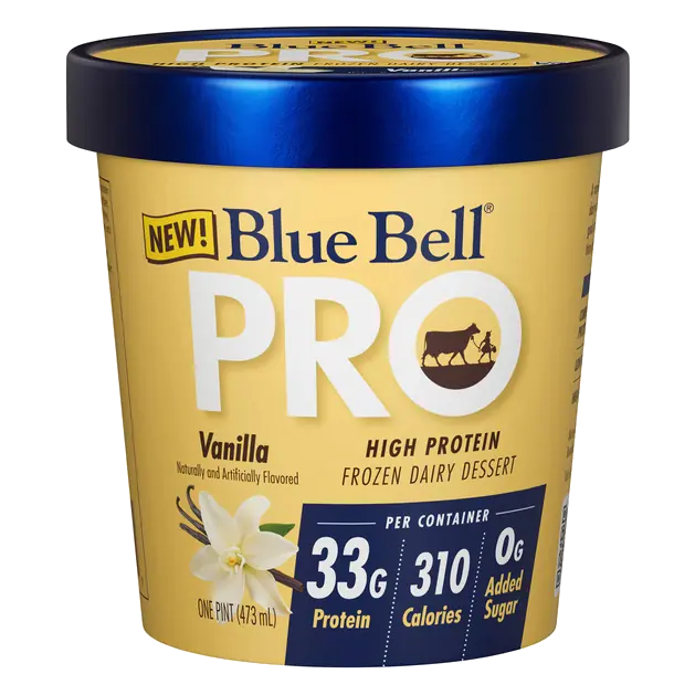 Blue Bell PRO Vanilla High Protein Frozen Dairy Dessert Pint, 16 fl oz