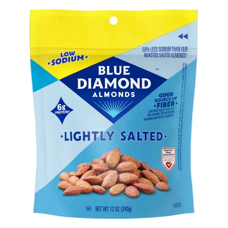 Blue Diamond Almonds Lightly Salted, 12oz: Vegan, Low Sodium