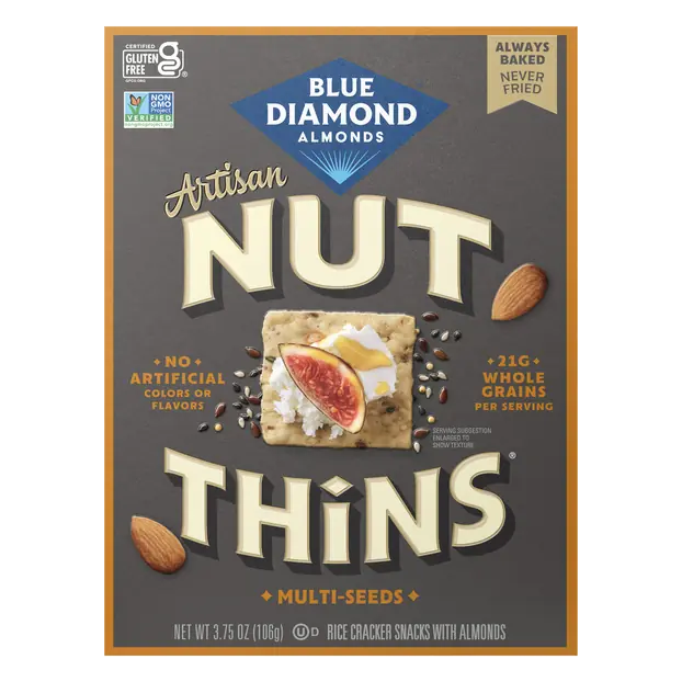 Almonds Gluten Free Multi Seeds Nut Thins Cracker Snacks