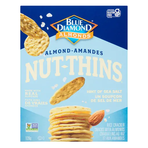 Gluten-Free Rice Cracker Almond Nut-Thins Hint Of Salt 120 g