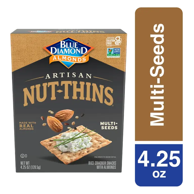 Multi-Seeds Artisan Rice Cracker Snacks with Almonds