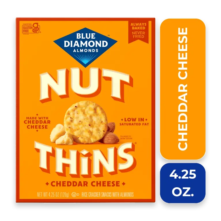 Nut-Thins Cheddar Cheese Almond Rice Crackers