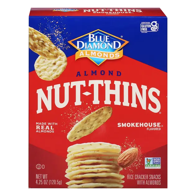 Smokehouse Flavored Rice Cracker Snacks with Almonds